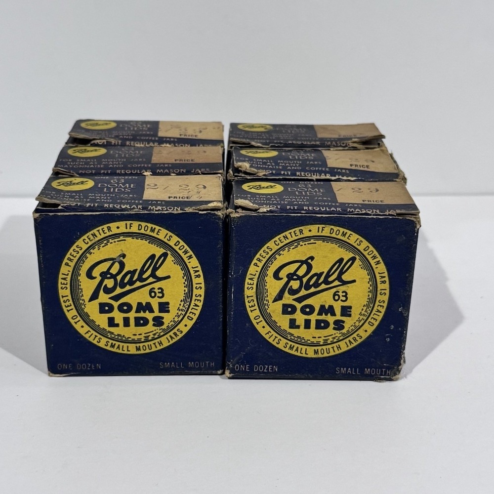 Vintage Ball 63 Dome Lidsโ 6 Boxes Of 12 Mason Jar Canning